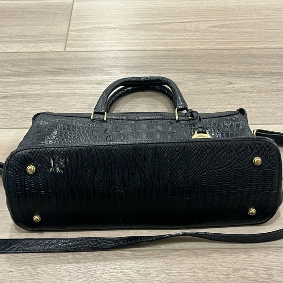 Brahmin Asher Melbourne Medium Black Anywhere Tote Handbag Purse Gold Tone - Picture 3 of 10